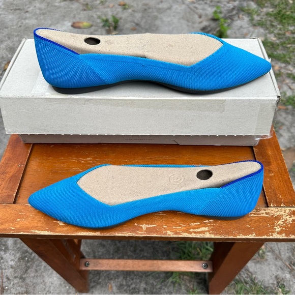 Rothy’s The Point Size 9 Discontinued Peacock Blue Like New Barely Worn - Picture 3 of 6